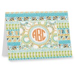 Teal Ribbons & Labels Note cards (Personalized)