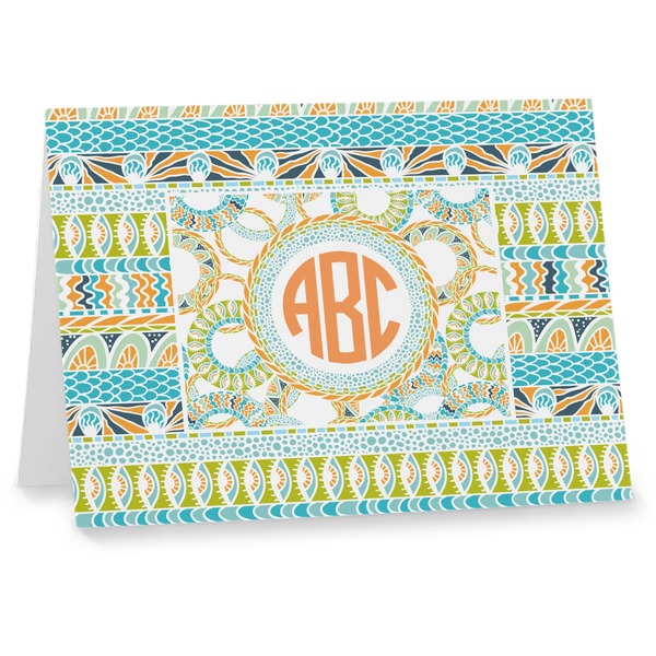 Custom Teal Ribbons & Labels Note cards (Personalized)