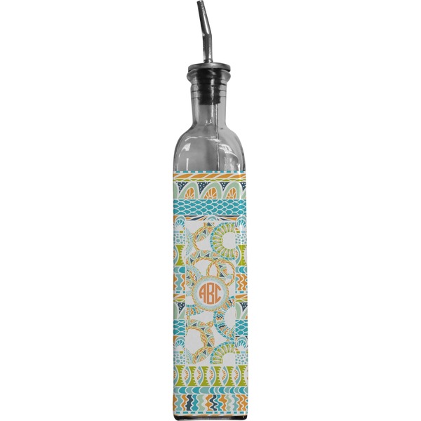 Custom Teal Ribbons & Labels Oil Dispenser Bottle (Personalized)