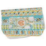 Teal Ribbons & Labels Burp Cloth - Fleece w/ Monogram