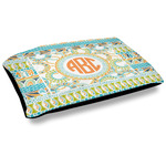 Teal Ribbons & Labels Dog Bed w/ Monogram