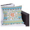 Teal Ribbons & Labels Outdoor Pillow