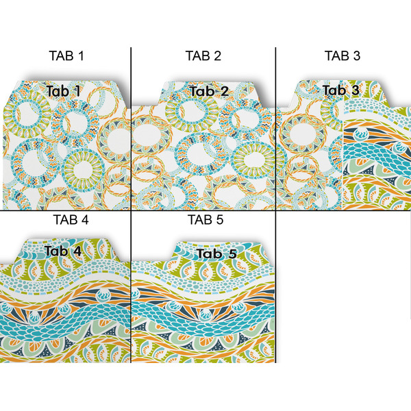 Teal Ribbons & Labels Page Dividers - Set of 5 - Approval