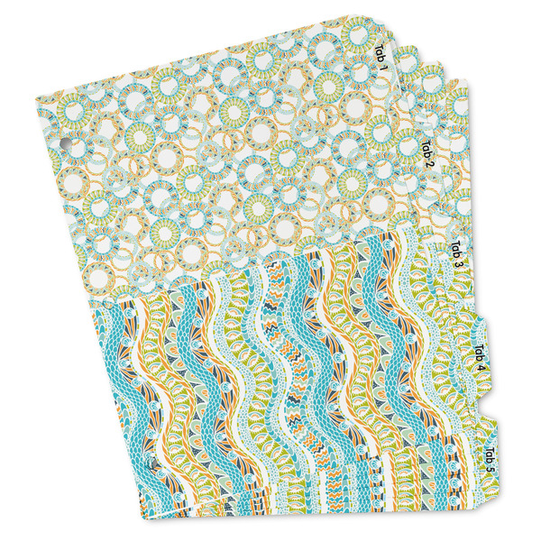 Custom Teal Ribbons & Labels Binder Tab Divider - Set of 5 (Personalized)