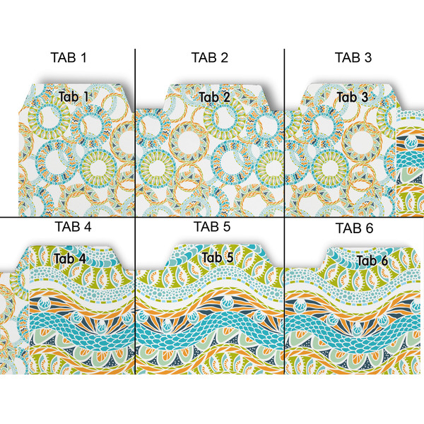 Teal Ribbons & Labels Page Dividers - Set of 6 - Approval