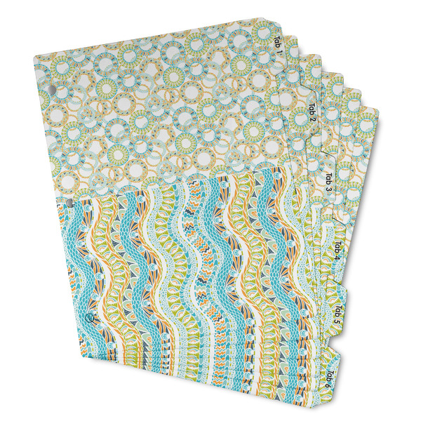 Teal Ribbons & Labels Page Dividers - Set of 6 - Main/Front