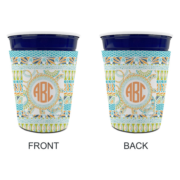 Teal Ribbons & Labels Party Cup Sleeves - without bottom - Approval