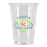 Teal Ribbons & Labels Party Cups - 16oz (Personalized)