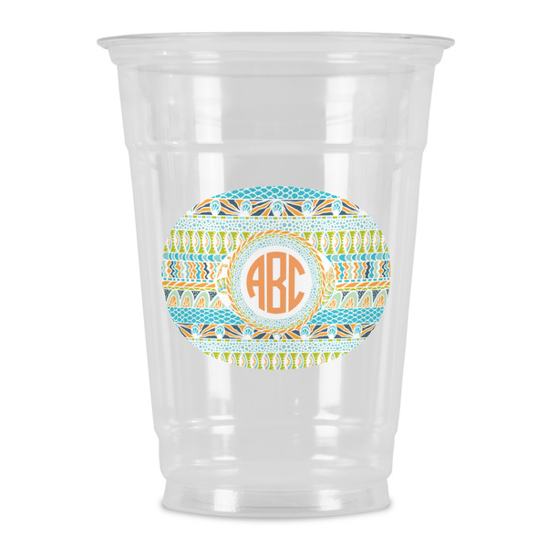 Custom Teal Ribbons & Labels Party Cups - 16oz (Personalized)