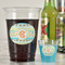 Teal Ribbons & Labels Party Cups - 16oz - In Context