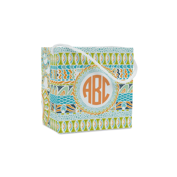 Custom Teal Ribbons & Labels Party Favor Gift Bags (Personalized)