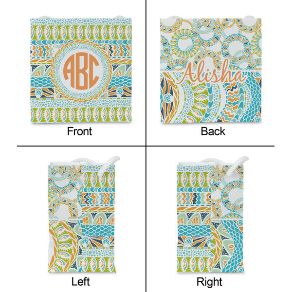 Teal Ribbons & Labels Party Favor Gift Bag - Matte - Approval