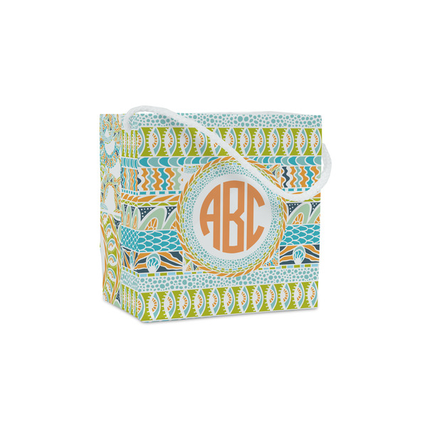 Custom Teal Ribbons & Labels Party Favor Gift Bags - Matte (Personalized)