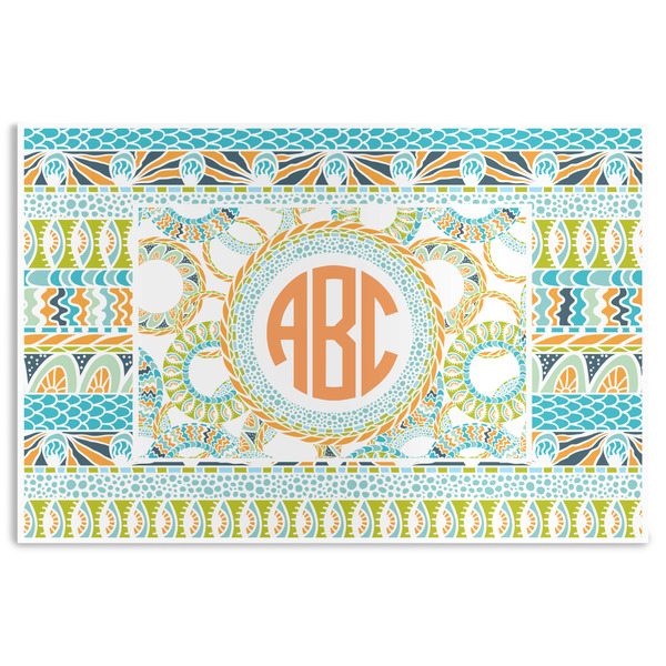 Custom Teal Ribbons & Labels Disposable Paper Placemats (Personalized)