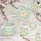 Teal Ribbons & Labels Party Supplies Combination Image - All items - Plates, Coasters, Fans