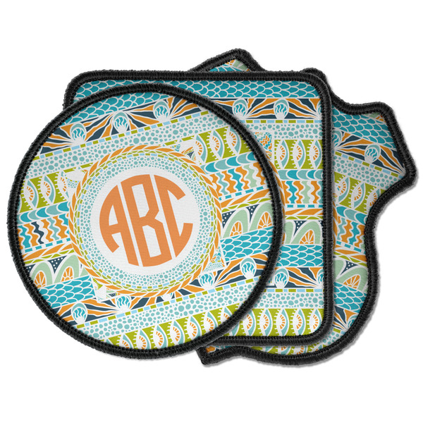 Custom Teal Ribbons & Labels Iron on Patches (Personalized)
