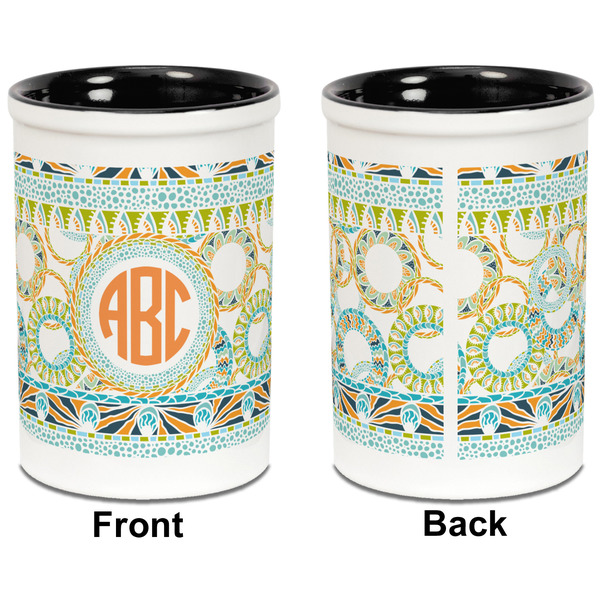 Teal Ribbons & Labels Pencil Holder - Black - approval