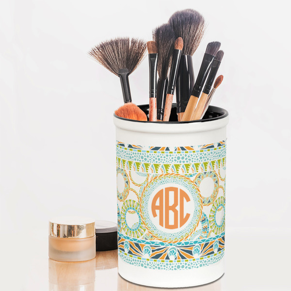 Teal Ribbons & Labels Pencil Holder - LIFESTYLE makeup