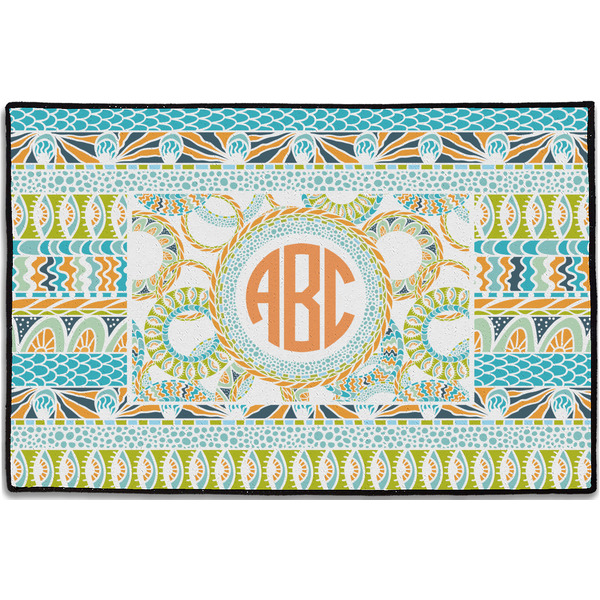 Teal Ribbons & Labels Personalized Door Mat - 36x24 (APPROVAL)