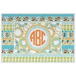 Teal Ribbons & Labels Laminated Placemat w/ Monogram
