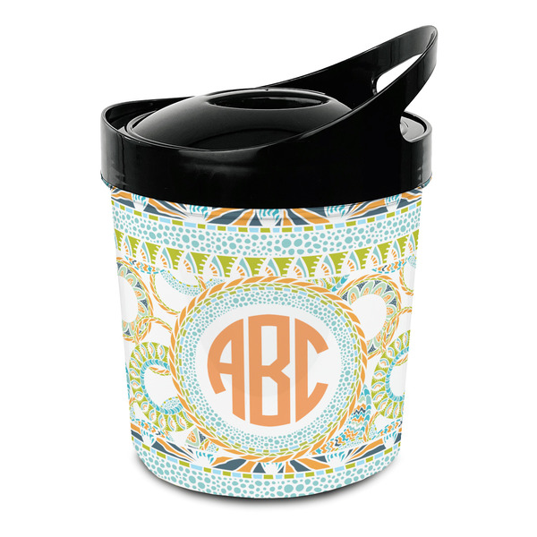 Custom Teal Ribbons & Labels Plastic Ice Bucket (Personalized)