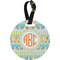 Teal Ribbons & Labels Personalized Round Luggage Tag