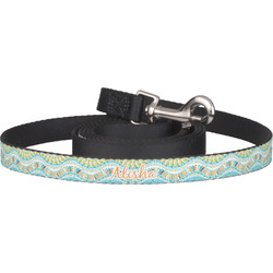 Teal Ribbons & Labels Dog Leash (Personalized)