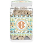 Teal Ribbons & Labels Dog Treat Jar (Personalized)