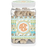 Teal Ribbons & Labels Dog Treat Jar (Personalized)