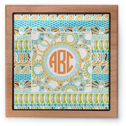 Teal Ribbons & Labels Pet Urn w/ Monogram