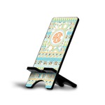 Teal Ribbons & Labels Cell Phone Stand (Large) (Personalized)