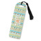 Teal Ribbons & Labels Plastic Bookmarks - Front