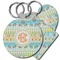 Teal Ribbons & Labels Plastic Keychains