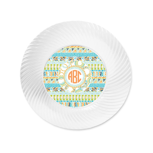 Teal Ribbons & Labels Plastic Party Appetizer & Dessert Plates - Approval