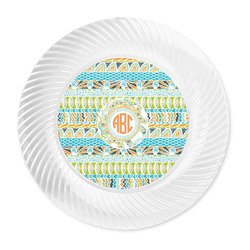 Teal Ribbons & Labels Plastic Party Dinner Plates - 10" (Personalized)
