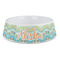 Teal Ribbons & Labels Plastic Dog Bowl - Large (Personalized)