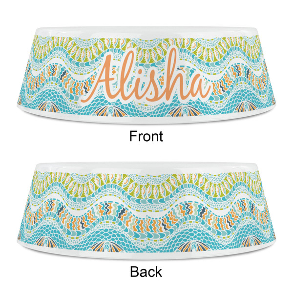 Teal Ribbons & Labels Plastic Pet Bowls - Small - APPROVAL