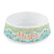 Teal Ribbons & Labels Plastic Dog Bowl - Small (Personalized)