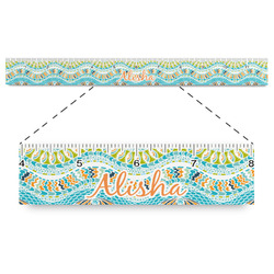 Teal Ribbons & Labels Plastic Ruler - 12" (Personalized)
