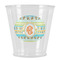 Teal Ribbons & Labels Plastic Shot Glass (Personalized)