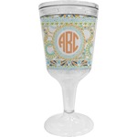 Teal Ribbons & Labels Wine Tumbler - 11 oz Plastic (Personalized)