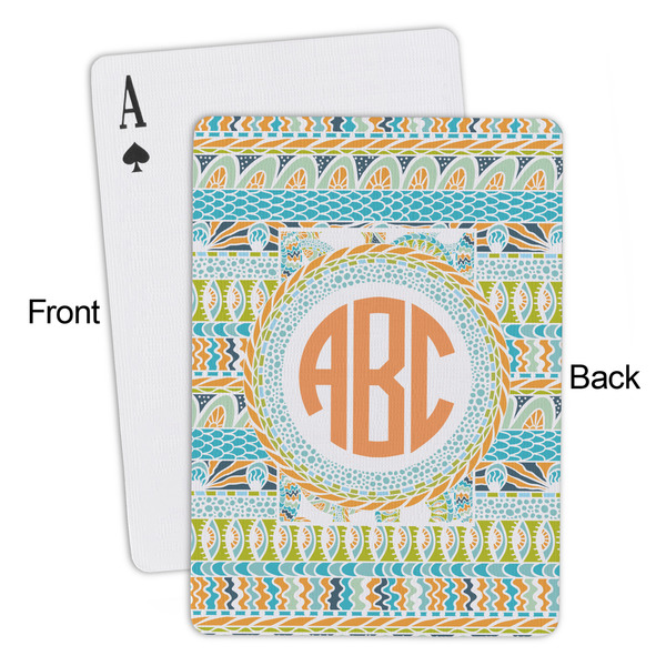 Teal Ribbons & Labels Playing Cards - Approval