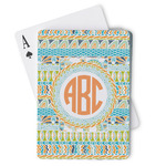 Teal Ribbons & Labels Playing Cards (Personalized)