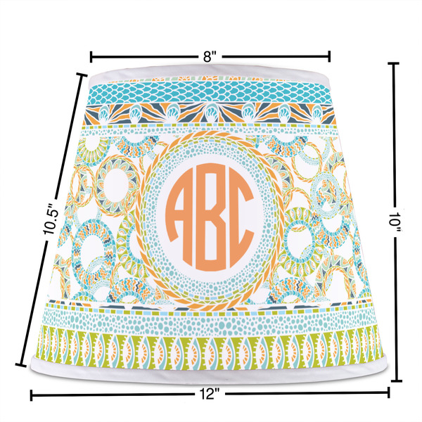 Teal Ribbons & Labels Poly Film Empire Lampshade - Dimensions