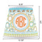 Teal Ribbons & Labels Poly Film Empire Lampshade - Dimensions