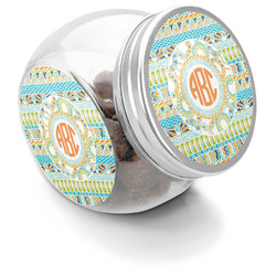 Teal Ribbons & Labels Puppy Treat Jar (Personalized)