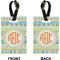 Teal Ribbons & Labels Rectangle Luggage Tag (Front + Back)