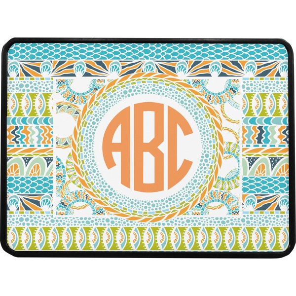 Teal Ribbons & Labels Rectangular Car Hitch Cover w/ FRP Insert (Select Size)