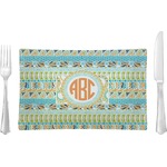 Teal Ribbons & Labels Rectangular Glass Lunch / Dinner Plate - Single or Set (Personalized)