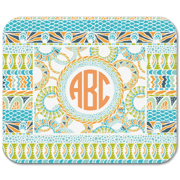 Teal Ribbons & Labels Rectangular Mouse Pad - APPROVAL